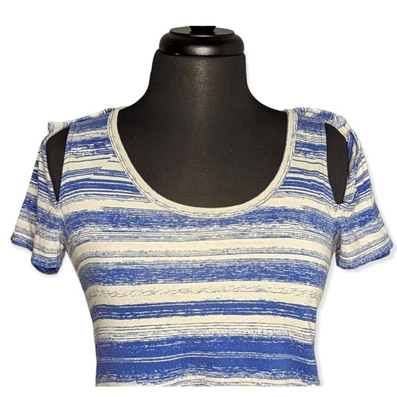Hang Ten Blue & Gray Striped Short Sleeve Top - Picture 2 of 9